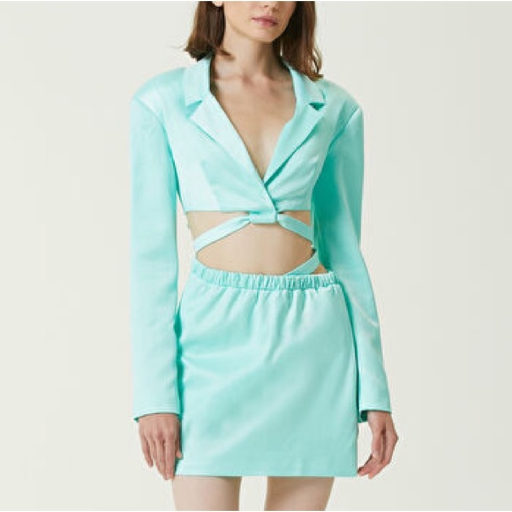 For Love and Lemons Marie Set Cutout Blazer Asymmetric Mini Skirt - Picture 1 of 11